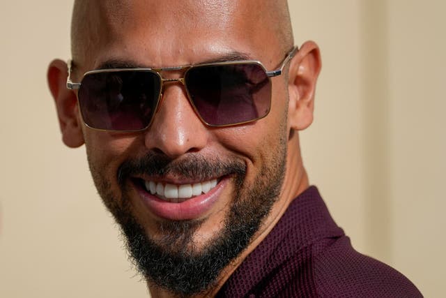 <p>Andrew Tate flew out of Romania on Thursday morning (Andreea Alexandru/AP)</p>