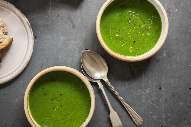 <p>Top up your veg levels fast with this super greens soup</p>