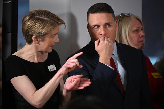 <p>Amanda Pritchard chatting with health secretary Wes Streeting</p>