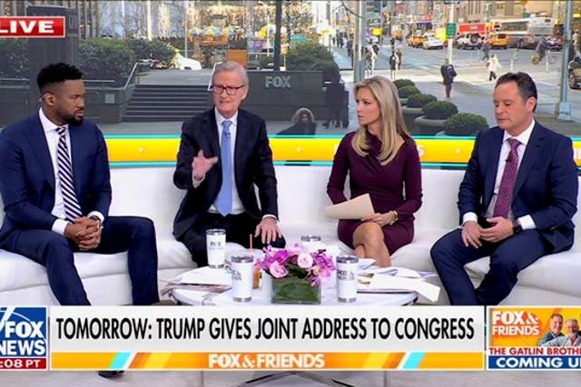 <p>Fox News host Steve Doocy suggested that Donald Trump didn't attend Joe Biden's inauguration because of the Covid-19 pandemic.</p>
