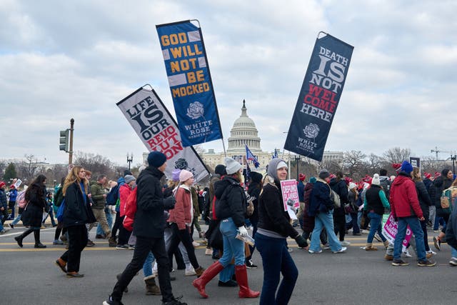 <p>Supporters of the religious right march through Washington, D.C., to protest abortion during the 2025 March for Life. A group of anti-abortion activists pardoned by Donald Trump are planning a new wave of events, according to a report</p>