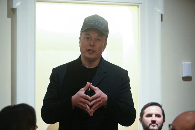 <p>Leader of the Department of Government Efficiency Elon Musk speaks during a cabinet meeting with US President Donald Trump at the White House in Washington, DC, on February 26, 2025       </p>