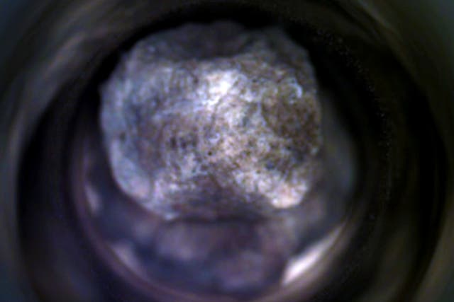 <p>NASA's 26th Martian sample is seen in this photo. The agency says it has textures ‘unlike anything we’ve ever seen before’</p>