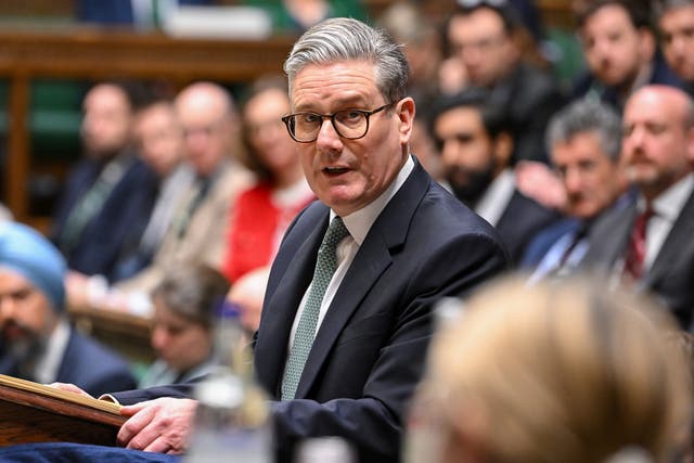 <p>Starmer announcing a drastic increase in military spending in the House of Commons</p>