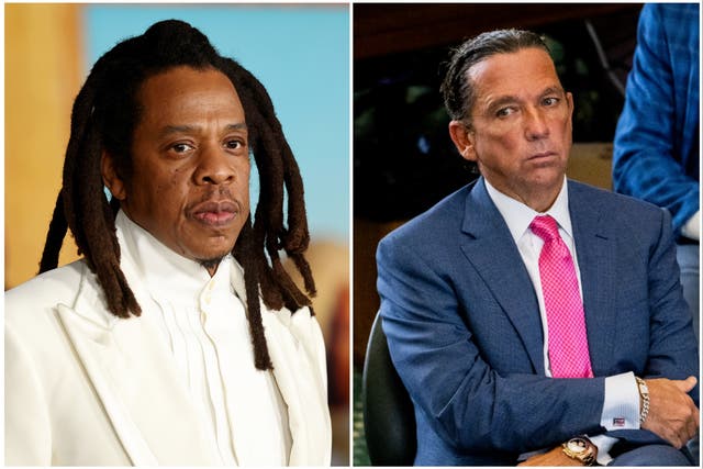<p>Jay-Z is suing lawyer Tony Buzbee (right) and the woman who accused him of rape</p>