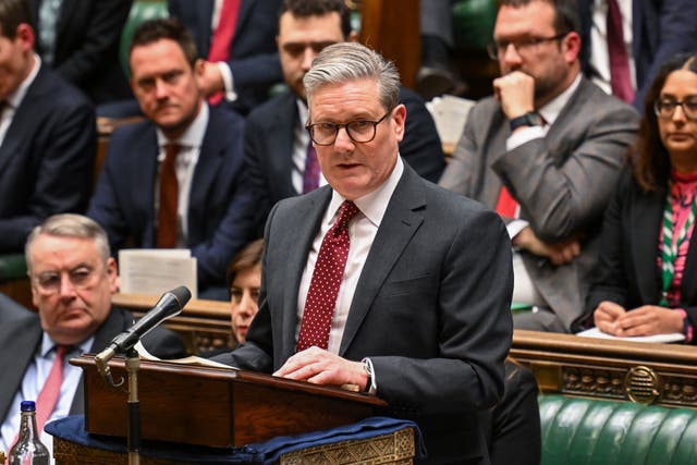 <p>Keir Starmer updating MPs in the House of Commons on Monday after a weekend of crisis talks over Ukraine</p>